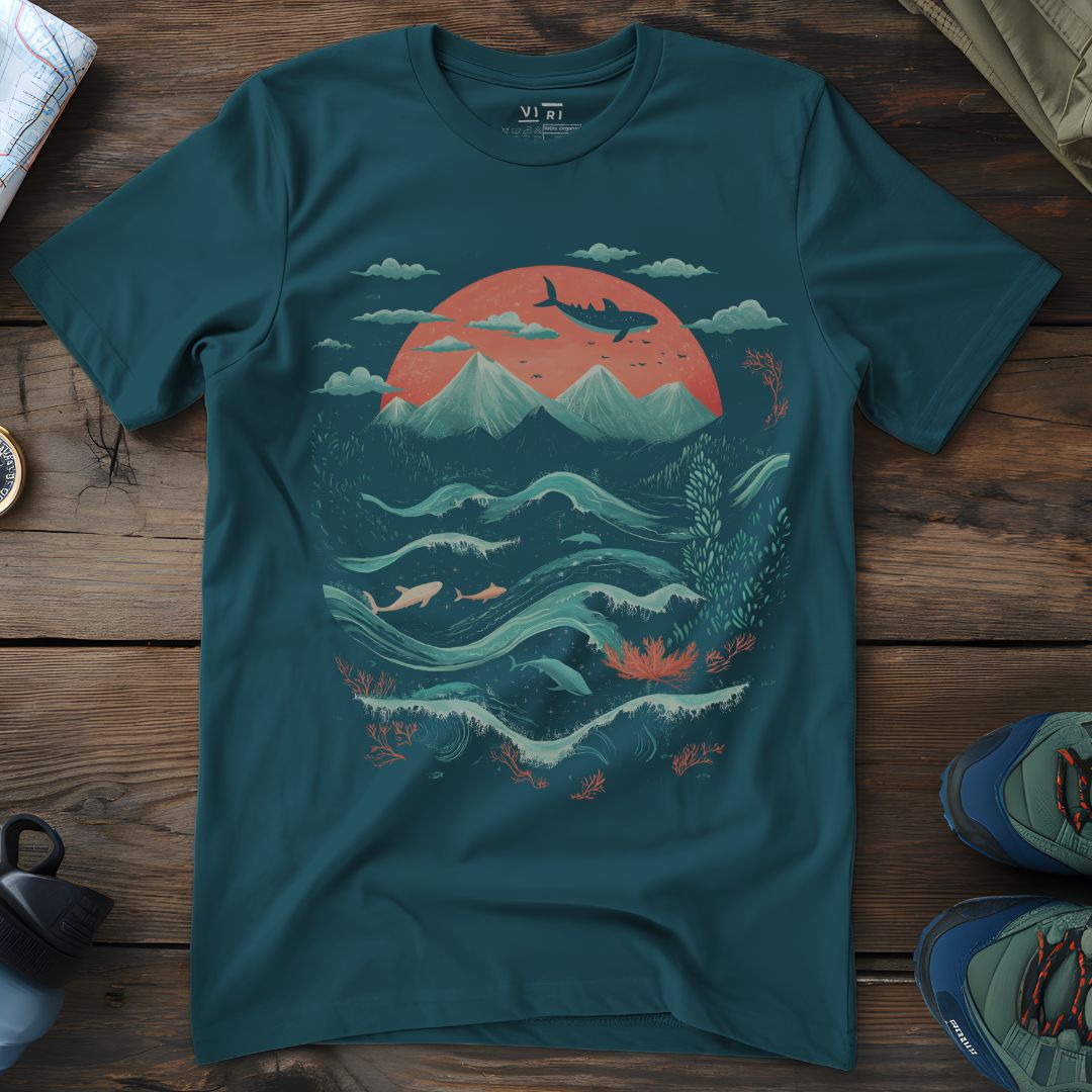 Viri Cotton Ltd. T-Shirt Stargazer / 2XS Mountain Sea T-Shirt